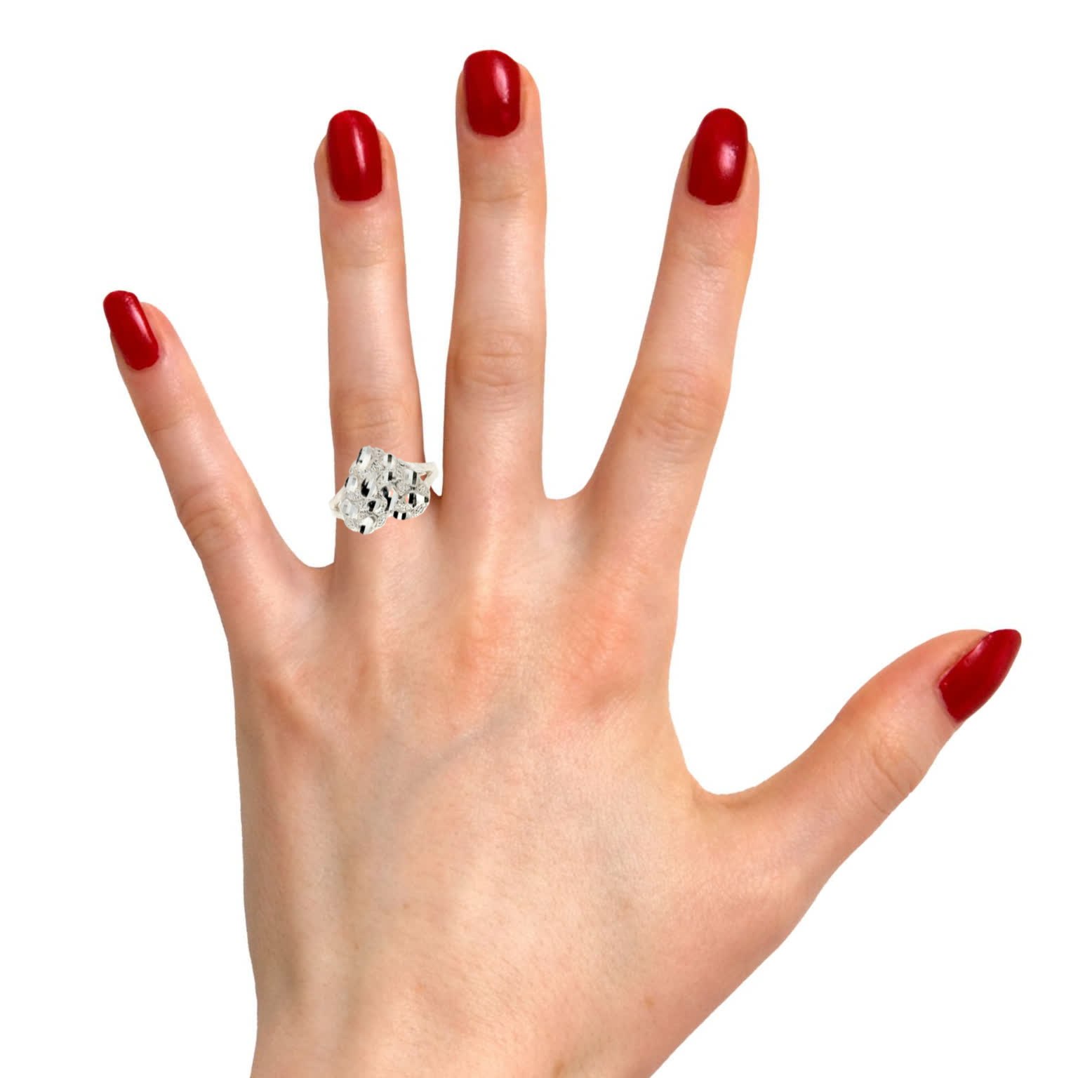 Nugget Heart Ring in Sterling Silver - Solomon Jewelers