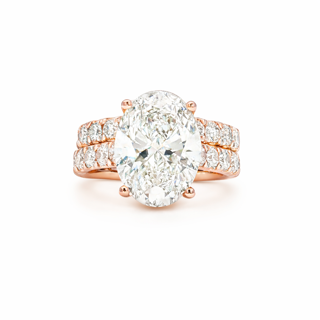 14K Rose Gold Oval Lab Diamond Bridal Ring with Hidden Halo –  Solomon Jeweler Wichita Kansas