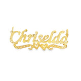 Personalized Gold Name Pendant with Heart Accents