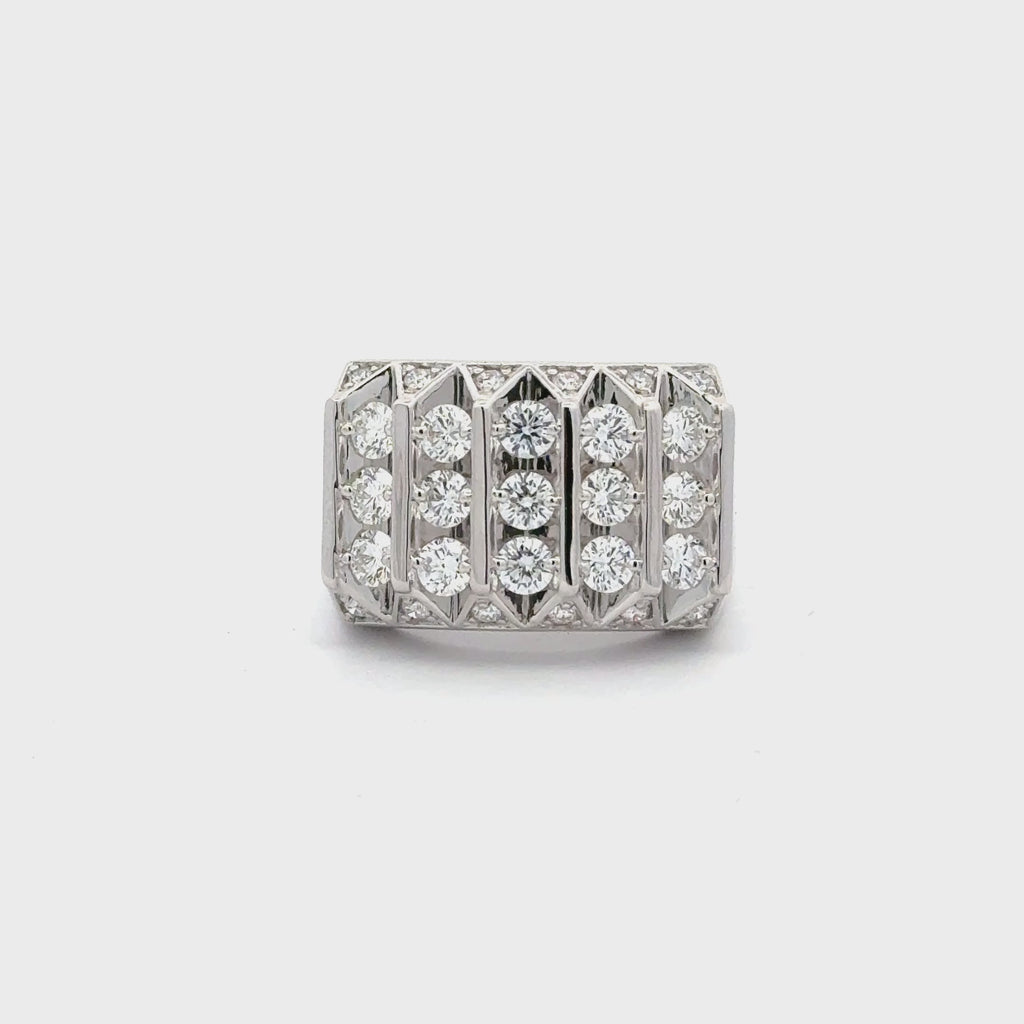 Men’s Luxury Diamond Ring Wide Band Design