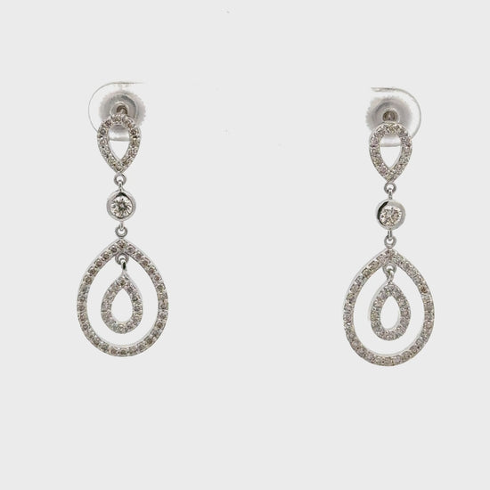 Floating Inner Teardrop Diamond Earrings