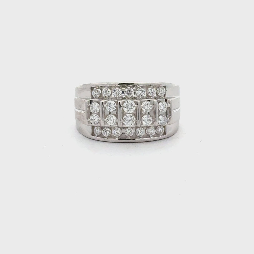 Bold statement mens diamond ring available at Solomon Jewelers Wichita Kansas.