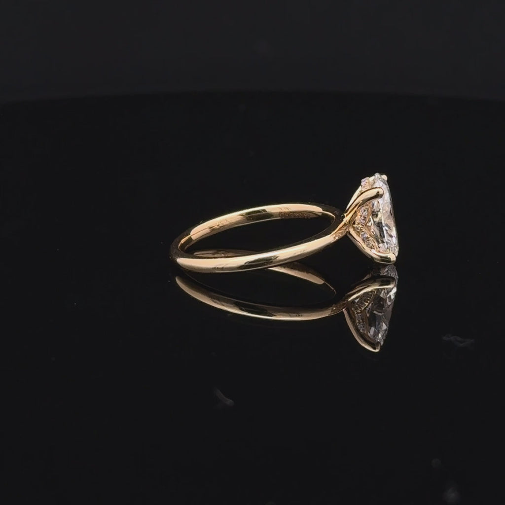 Oval Cut Hidden Halo Diamond Ring