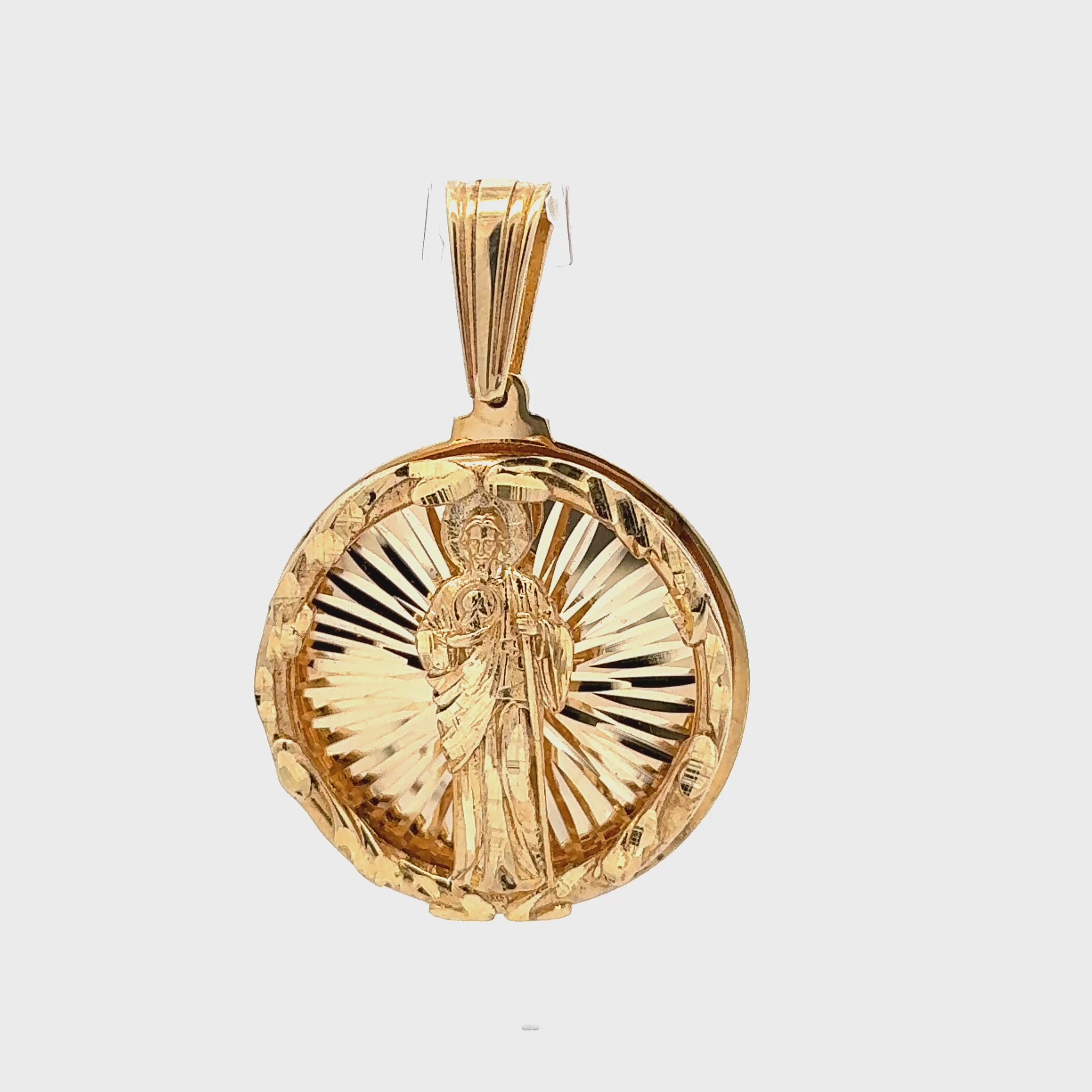 10 karat Solid yellow Gold Saint Jude Pendant. Solomon Jeweler Kansas
