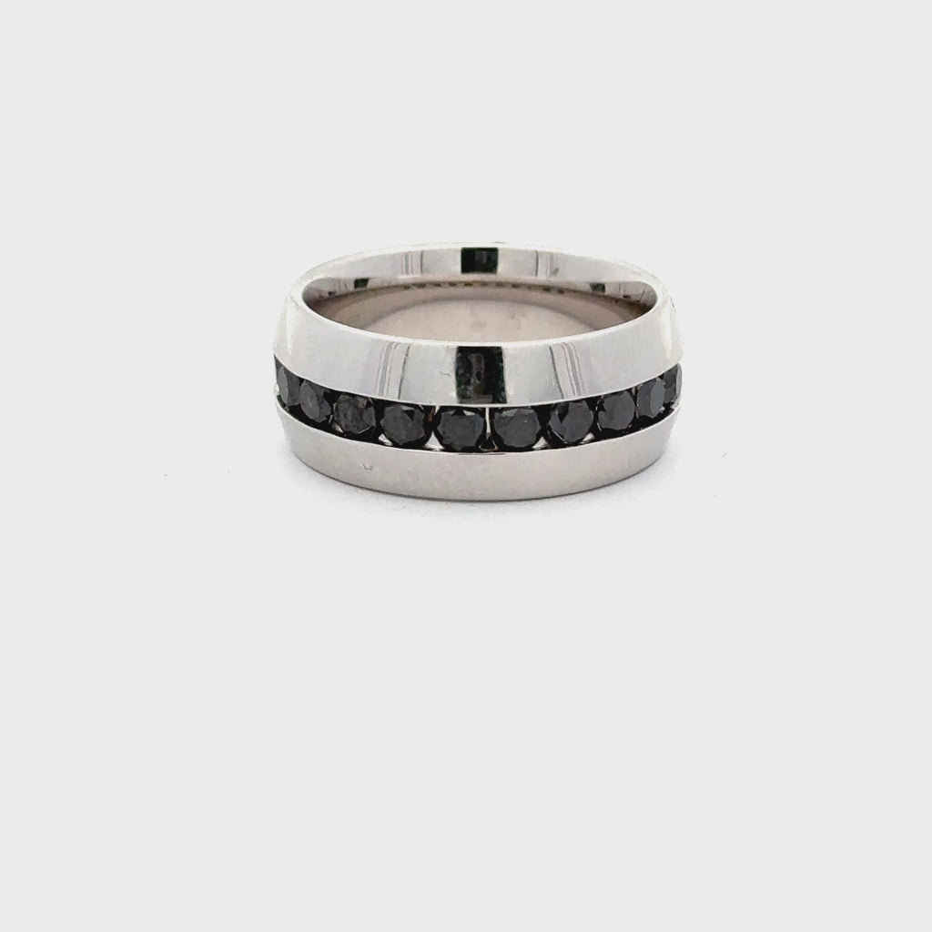 Sterling Silver Black Diamond Band Ring – Solomon Jeweler Kansas