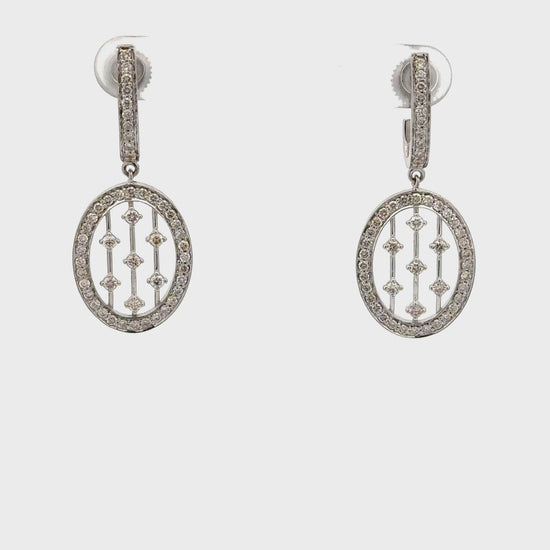 Modern Vertical Line Diamond Earrings 14K Gold