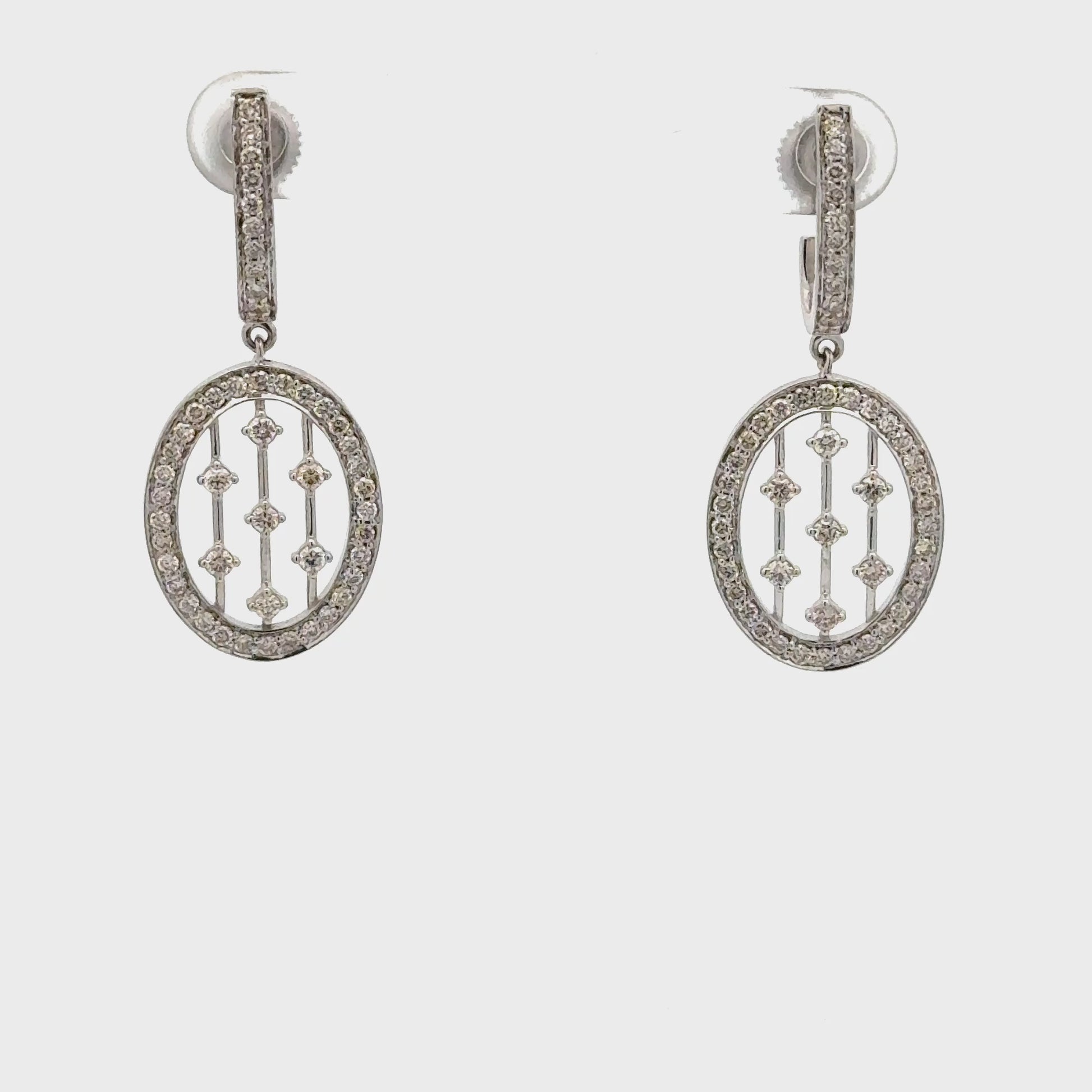 Modern Vertical Line Diamond Earrings 14K Gold