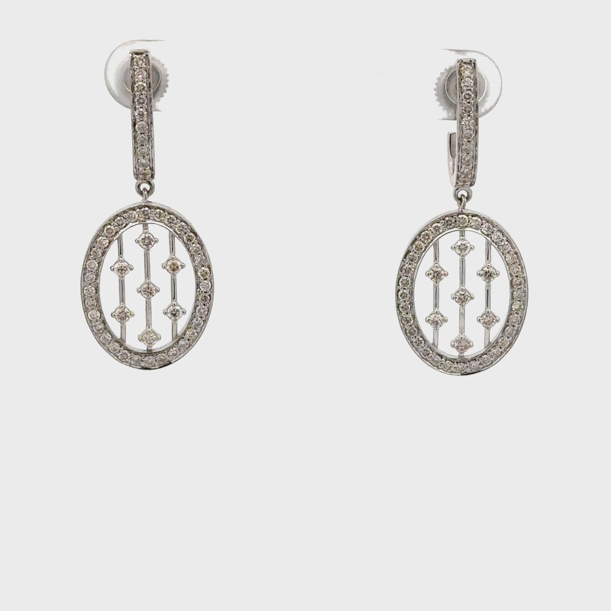 Modern Vertical Line Diamond Earrings 14K Gold