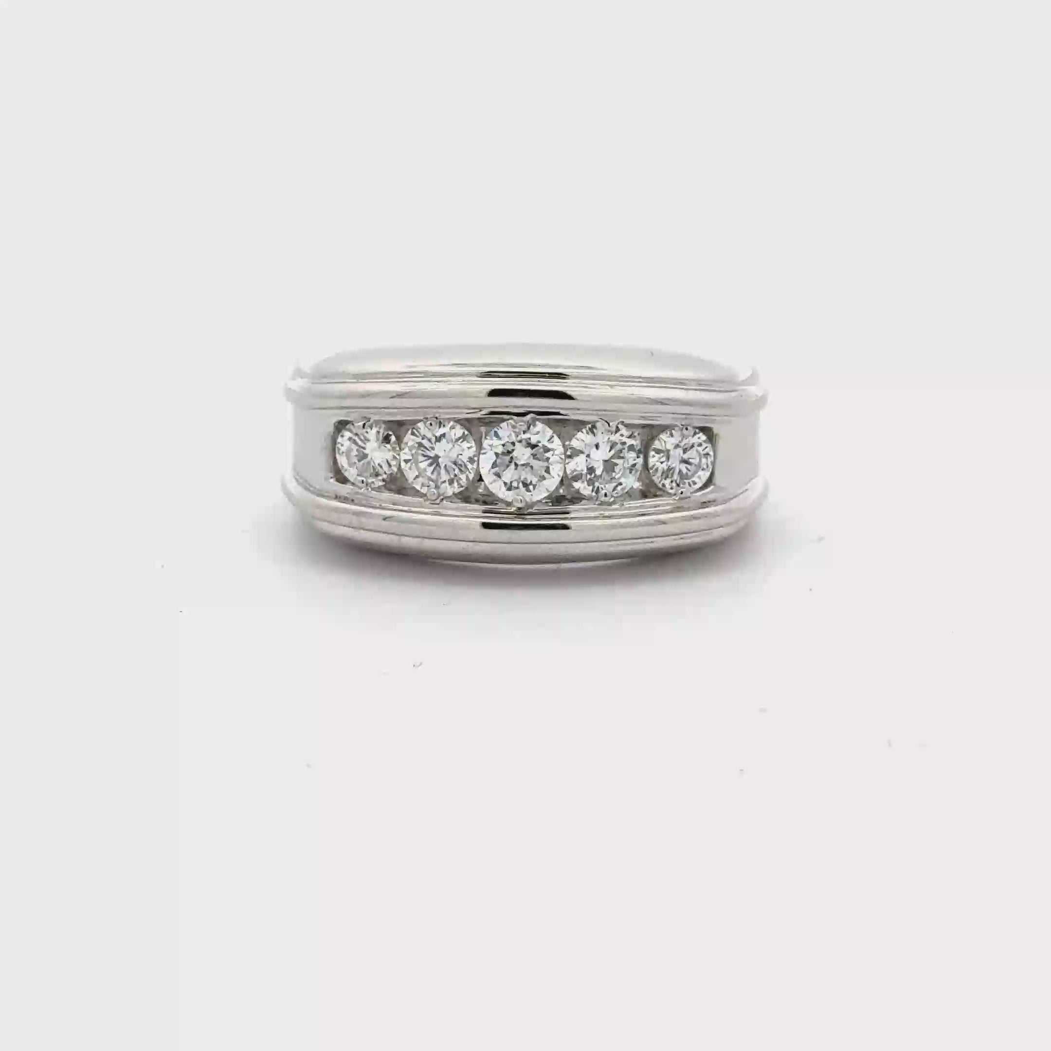 5 stone diamond wedding band for men 925 silver. Solomon Kansas