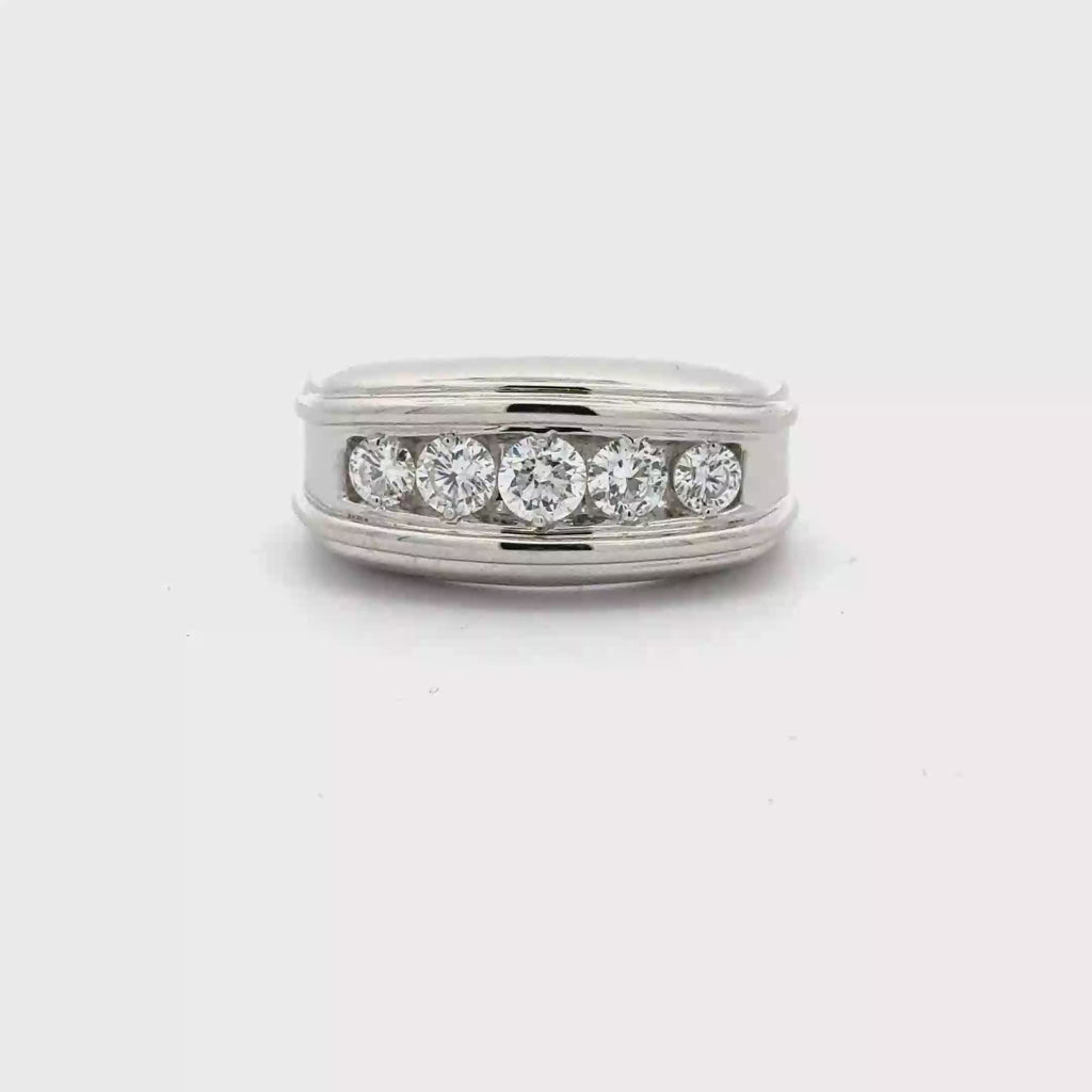 5 stone diamond wedding band for men 925 silver. Solomon Kansas