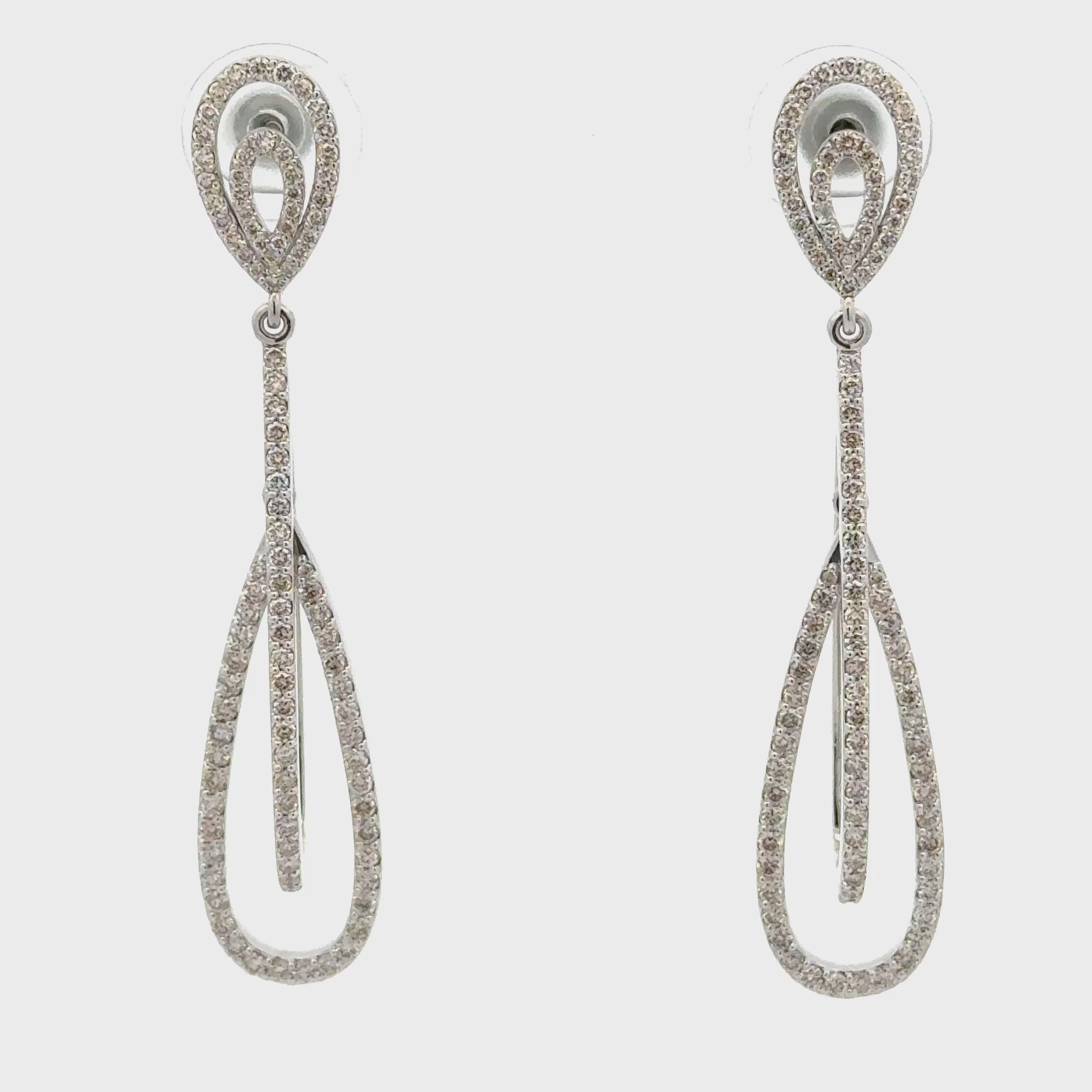 Elegant Women’s Diamond Dangle Earrings video– Solomon Jeweler