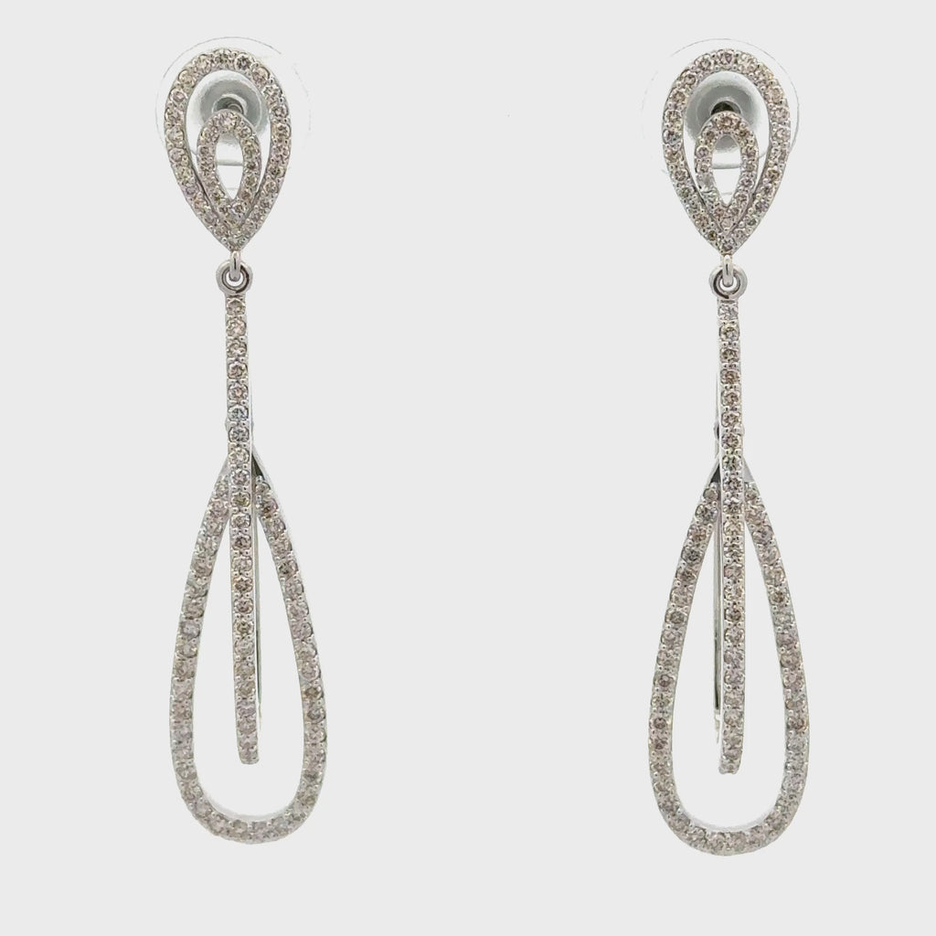 Elegant Women’s Diamond Dangle Earrings video– Solomon Jeweler