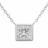 14K Gold Diamond Solitaire Necklace Close-Up