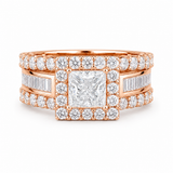 Princess-cut lab diamond engagement ring in 14k gold featuring a sparkling central diamond and elegant band.