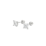 Princess Cut Stud Earrings in 14 Karat Gold - Solomon Jewelers