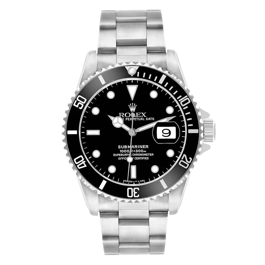 Rolex Submariner watch with black dial and stainless bracelet available at Solomon Jeweler kansas.