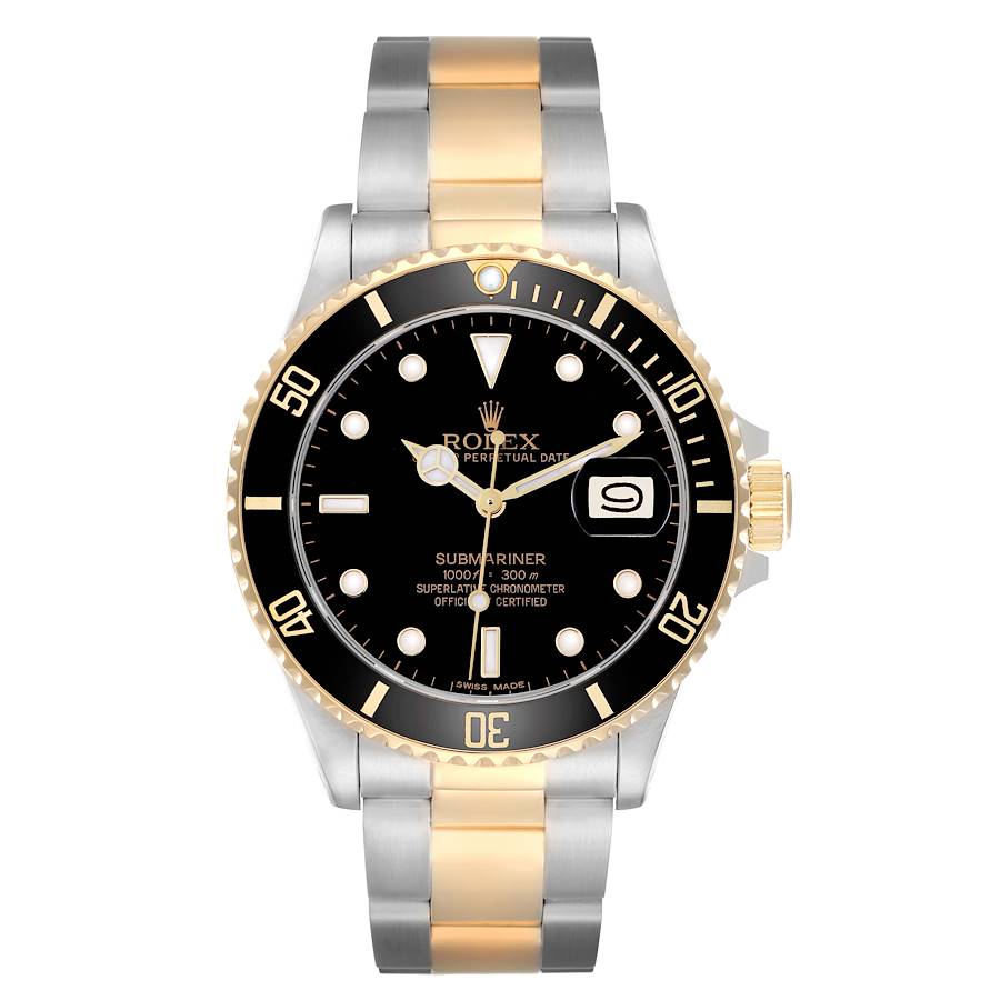 Two-tone Rolex Submariner with Black Dial available at Solomon Jeweler Kansas.