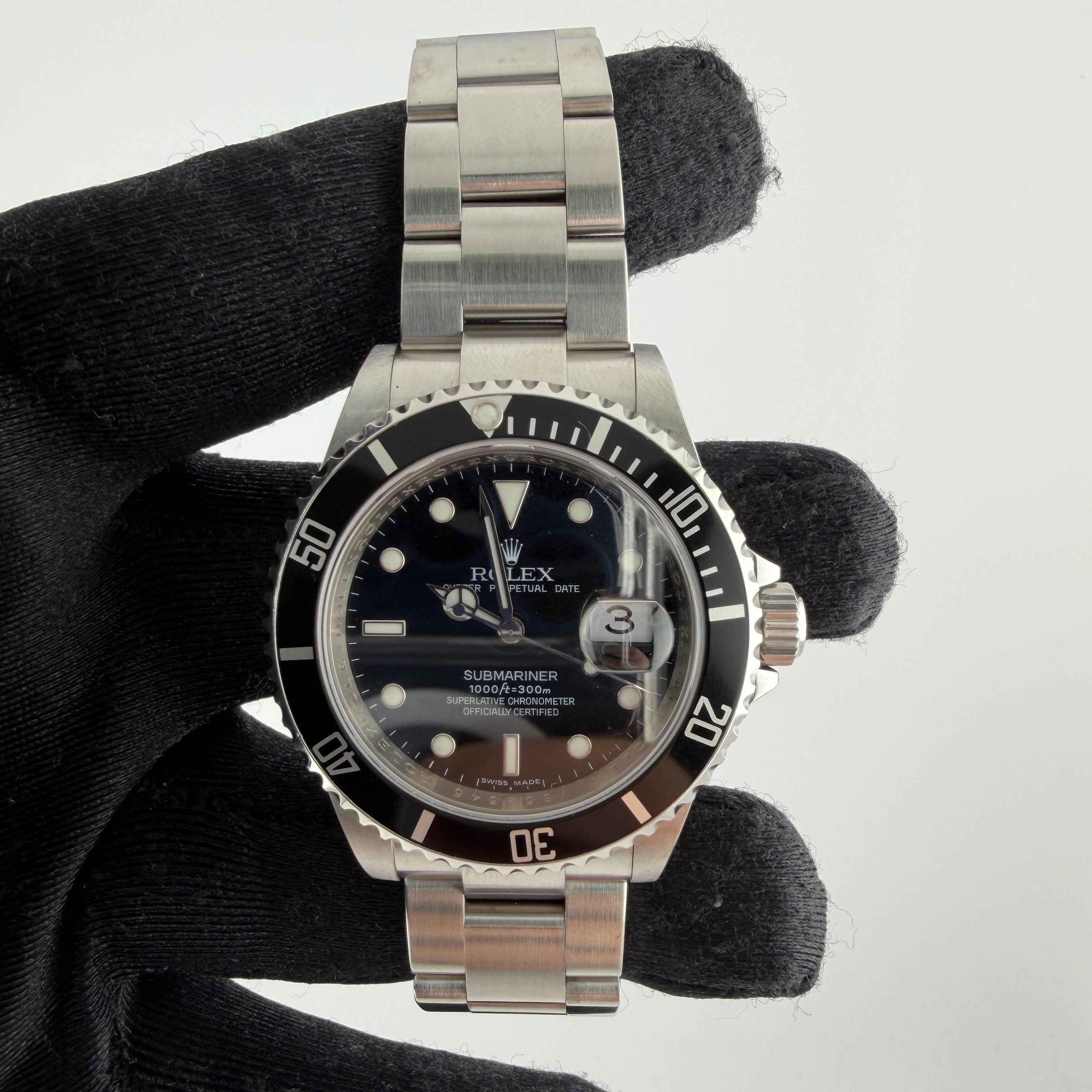 Rolex Submariner watch with black dial and stainless bracelet available at Solomon Jeweler kansas.