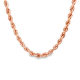 10 karat rose gold solid chain necklace with high polish finish