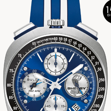 The new limited-edition Bulova Racing Chronograph combines  legendary muscle car customizer Carroll Shelby’s trailblazing racing style with Bulova’s innovative watchmaking technology. 