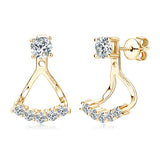 Moissanite Jacket Stud Earrings in Sterling Silver - Solomon Jewelers