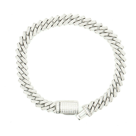silver and moissanite iced out bracelet - Solomon jewelers Wichita Kansas