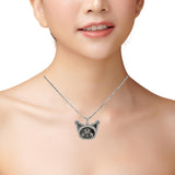 Moissanite accented silver Kuromi pendant