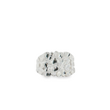 Sterling silver Nugget Ring featuring textured, organic design from Solomon Jewelers, displayed on a plain background.
