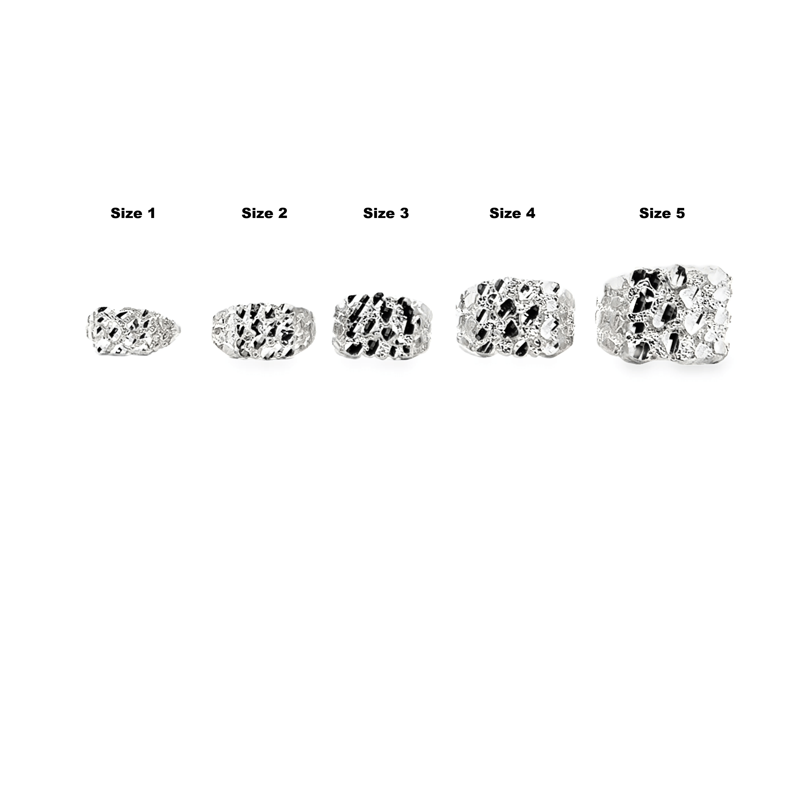 Sterling silver Nugget Ring featuring textured, organic nugget design by Solomon Jewelers.