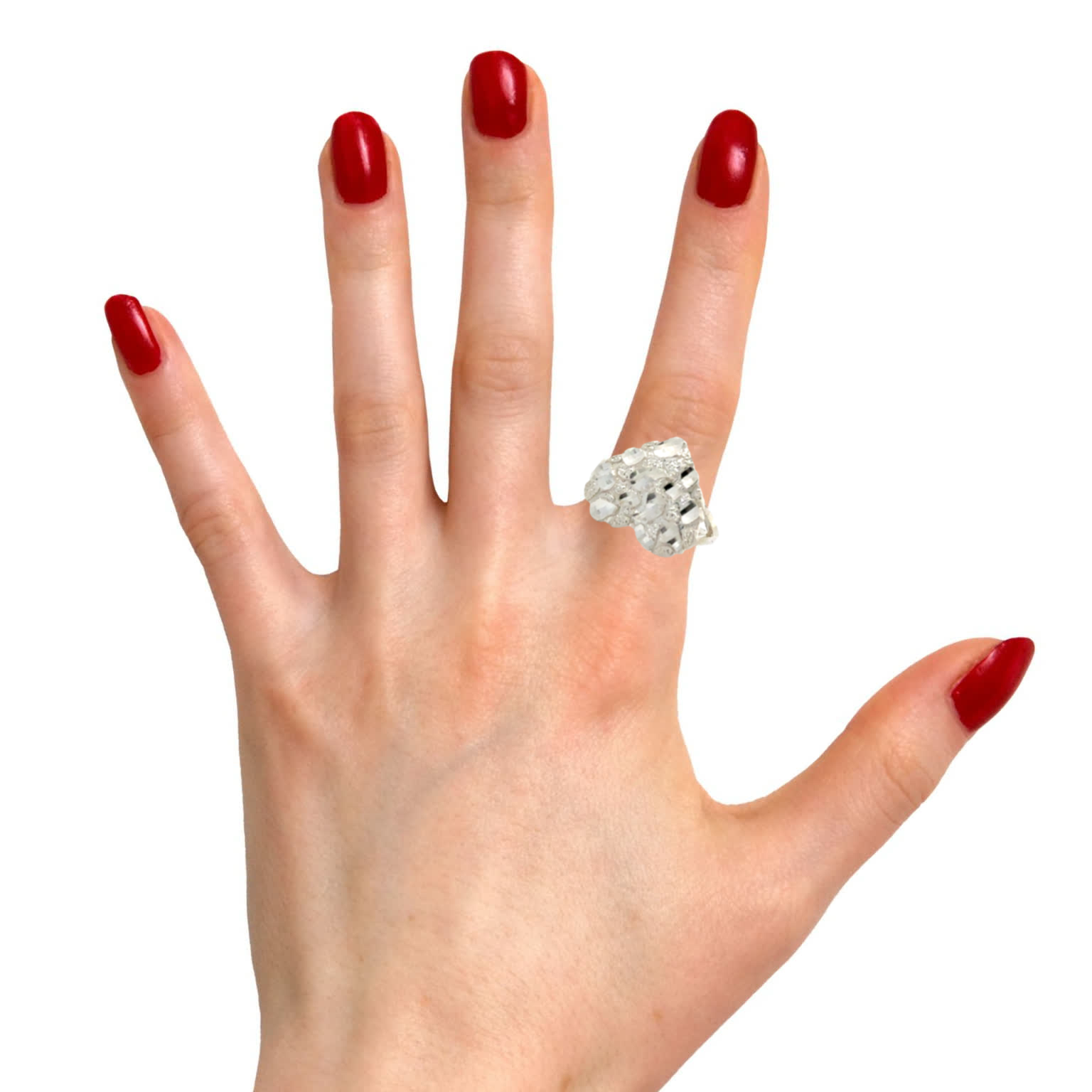 Nugget Heart Ring in Sterling Silver - Solomon Jewelers