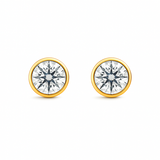 1/2 CT. T.W. Bezel-Set Round Lab Diamond Stud Earrings in 14K Gold - Solomon Jewelers