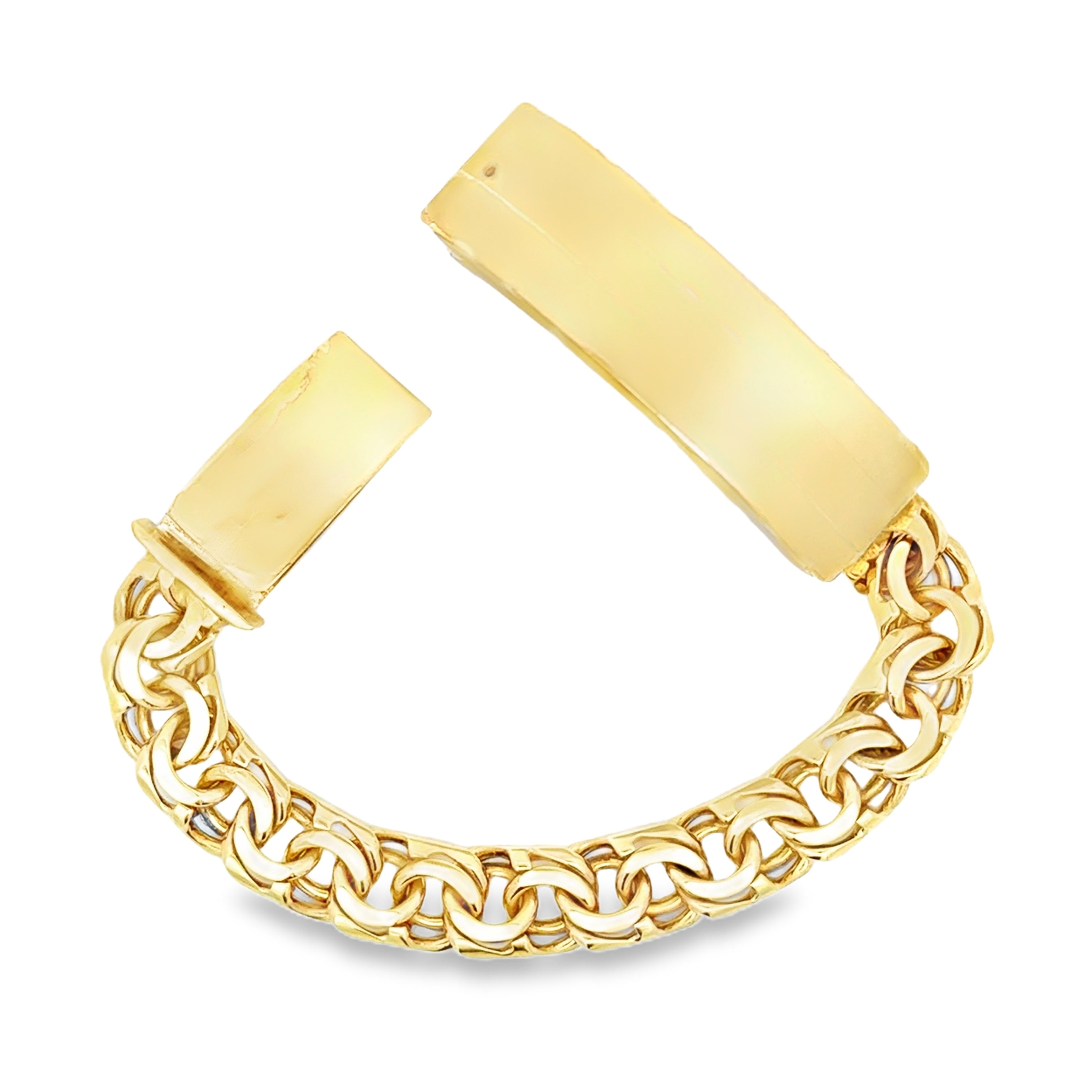 10 karat solid gold chino link bracelet with high polish finish