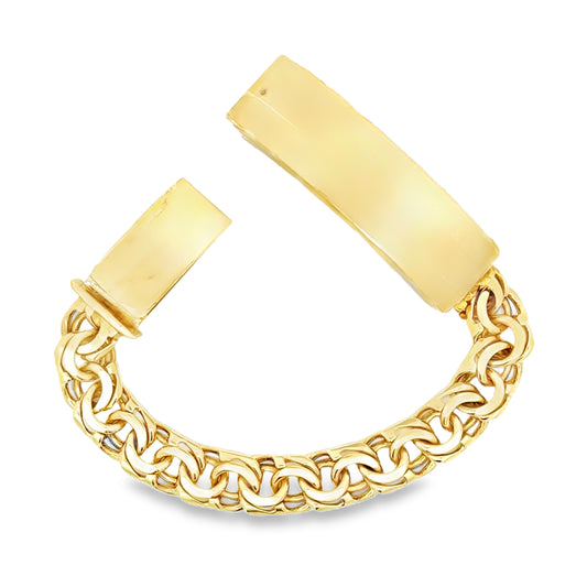10 karat solid gold chino link bracelet with high polish finish