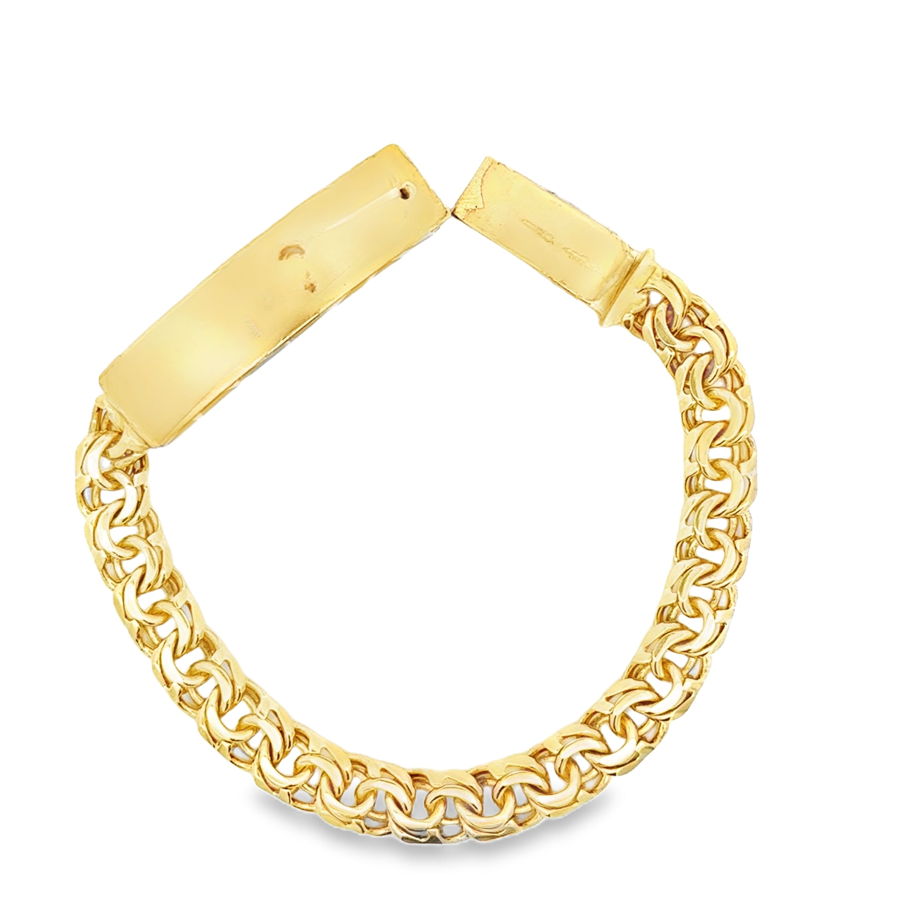 10 karat solid gold chino link bracelet with high polish finish