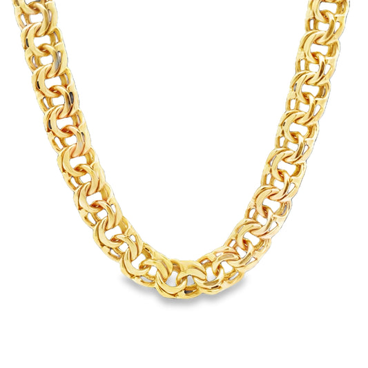 10 karat solid gold Chino link chain necklace with high polish finish