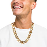 solid Italian finish chino link necklace.
