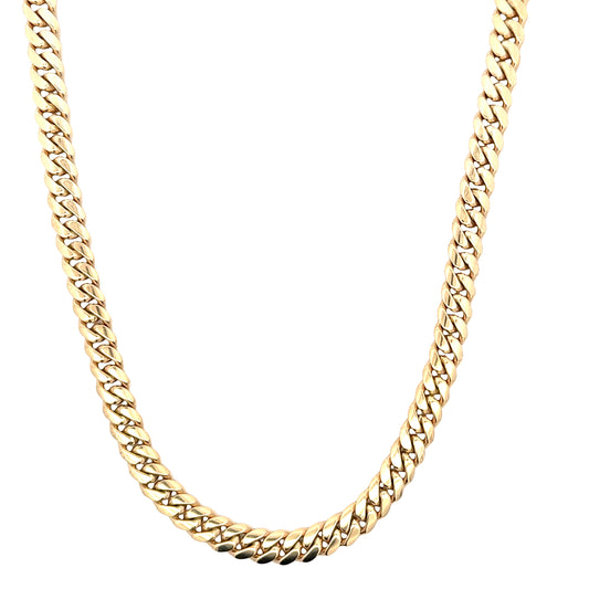 10 karat solid gold Miami Cuban chain necklace with high polish finish