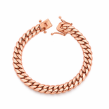 9MM Solid Rose Gold Miami Cuban Bracelet – Solomon Jeweler Wichita Kansas