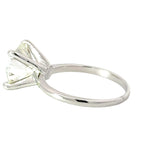 Round Moissanite Solitaire Ring 14K White Gold 3 Carat Diamond Equivalent Weight - Solomon Jewelers
