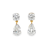14K yellow gold lab diamond drop earrings with round and pear-cut stones – Solomon Jeweler