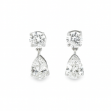 14K white gold lab diamond drop earrings featuring round and pear-shaped lab diamonds – Solomon Jeweler
