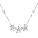 Three Flower Diamond Pendant Necklace Solomon Jeweler