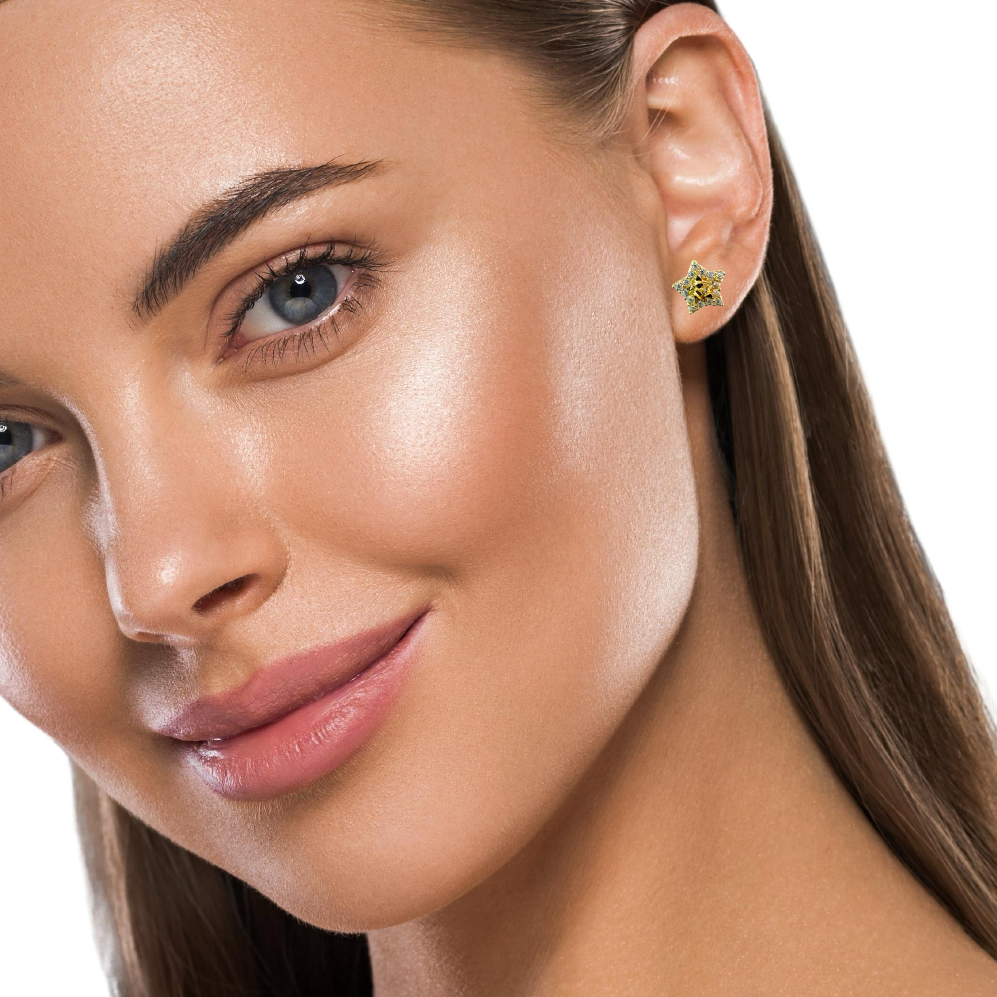 10 Karat Yellow Gold Star Nugget Earrings - Solomon Jewelers