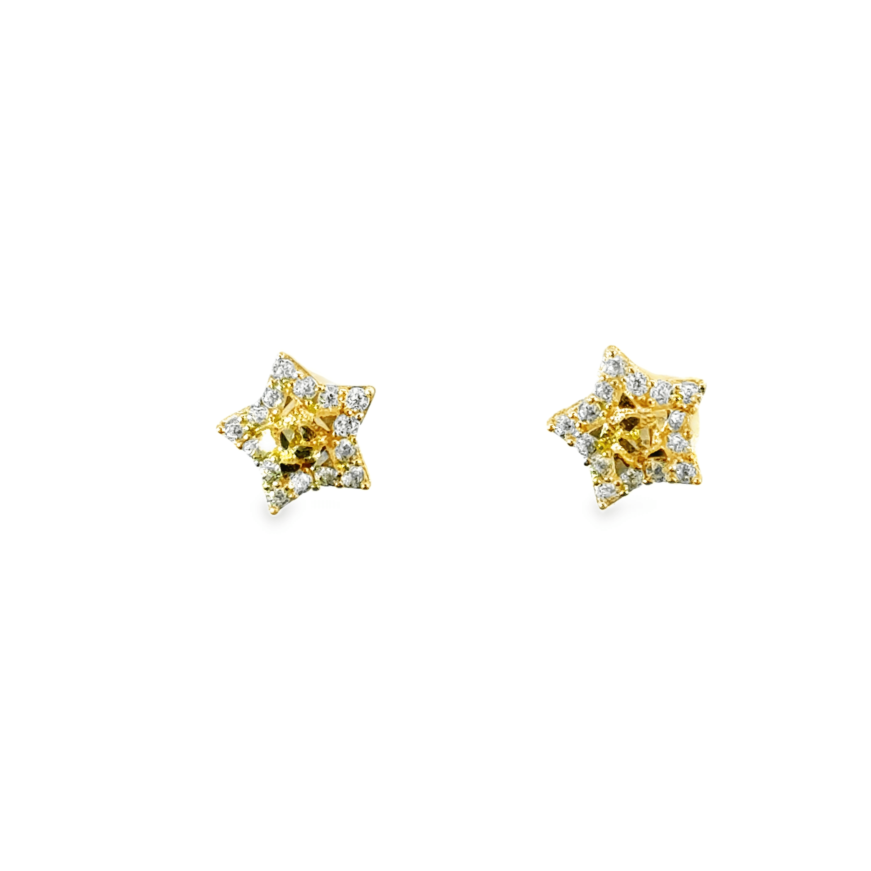 10 Karat Yellow Gold Star Nugget Earrings - Solomon Jewelers