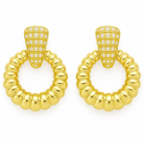 4K Gold Ribbed Hoop Diamond Earrings – Solomon Jeweler