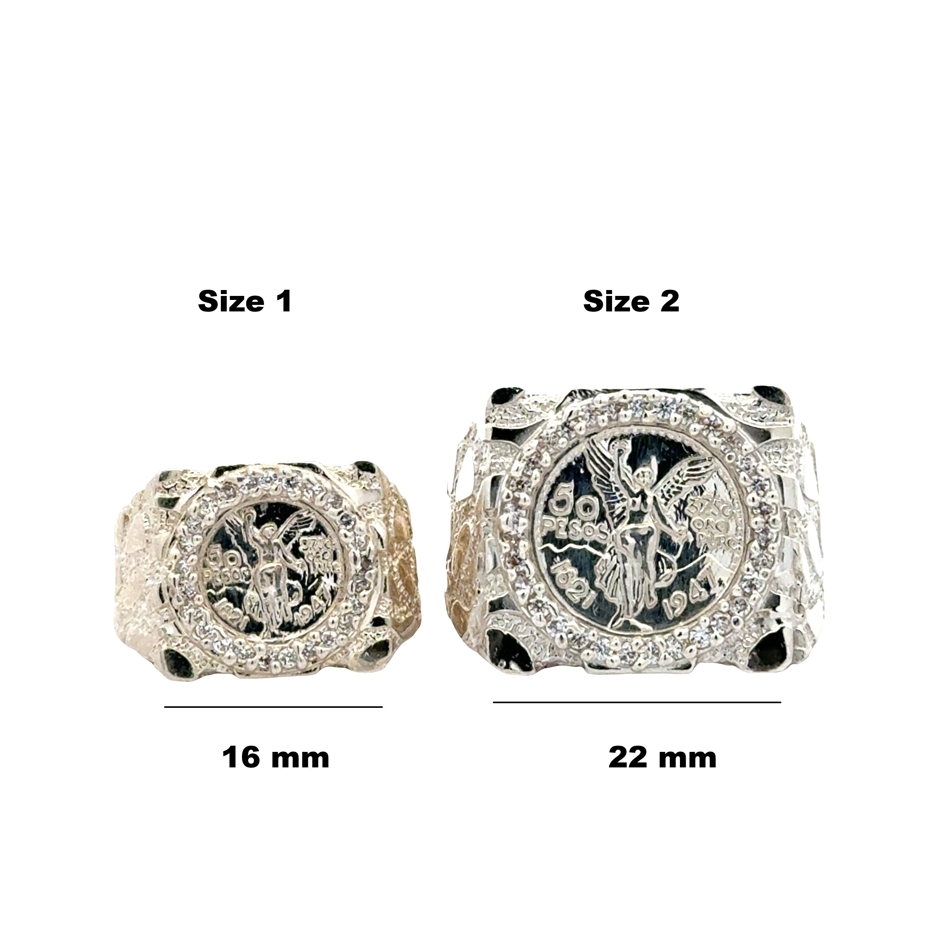 Silver centenario coin ring available in different sizes