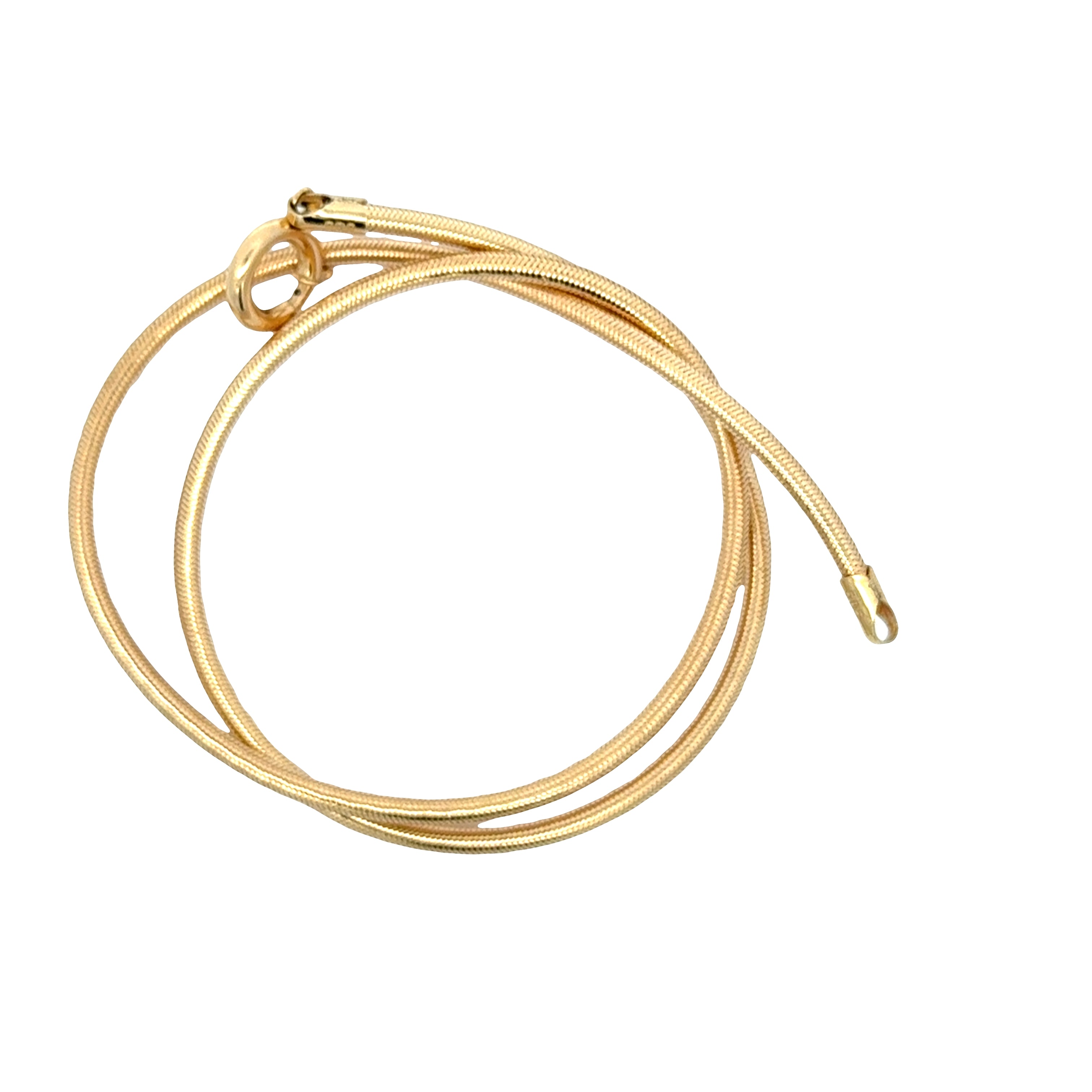 14 karat stretchable gold chain with secure clasp closure