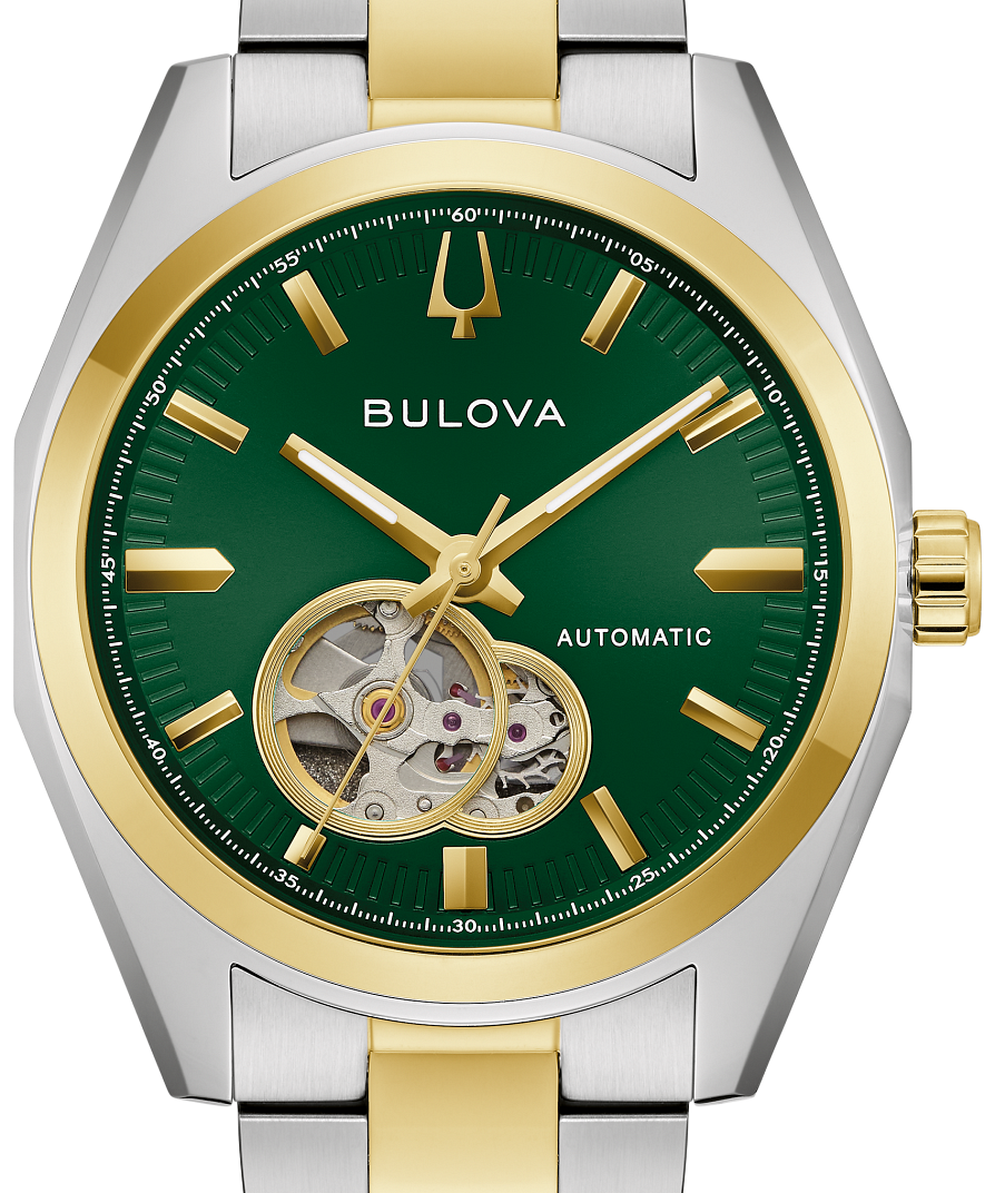 Green Dial Surveyor Automatic Bulova Watch - 98A338