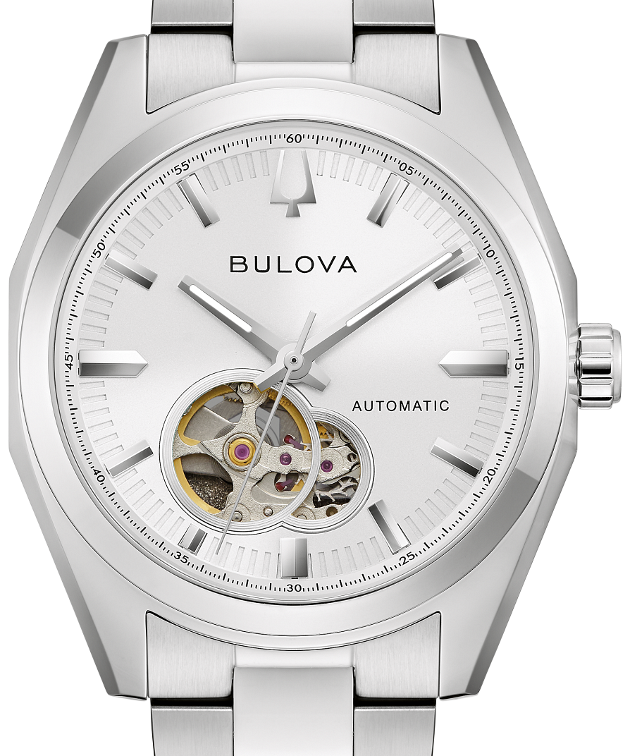 Part of the Surveyor collection of Bulova men’s watches, this classically styled automatic watch offers exceptional design with a glimpse of mechanical wonder.