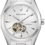Part of the Surveyor collection of Bulova men’s watches, this classically styled automatic watch offers exceptional design with a glimpse of mechanical wonder.